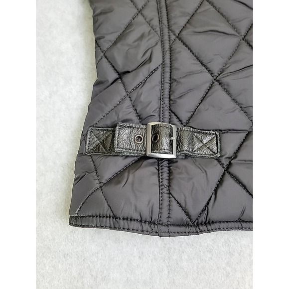 Schott Jacket Womens L Black Quilted Full Zip Pockets Belted Motorcycle - Picture 15 of 16